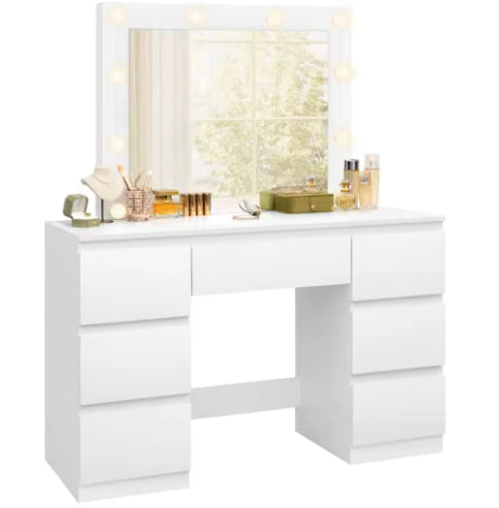 Toaletka WOLTU z LED i 7 szufladami