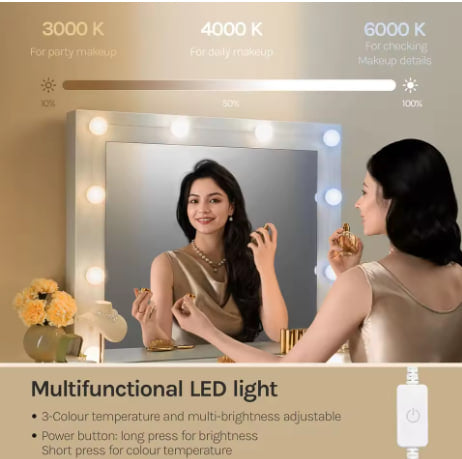 Toaletka WOLTU z LED i 7 szufladami